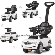 Детская каталка-толокар 7662-1 BMW, родительская ручка, белая